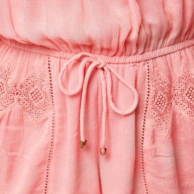 Pink lace insert playsuit